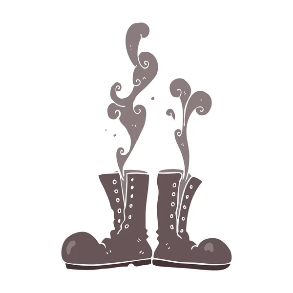 蒸制的军队靴子的平颜色例证 — 图库矢量图片