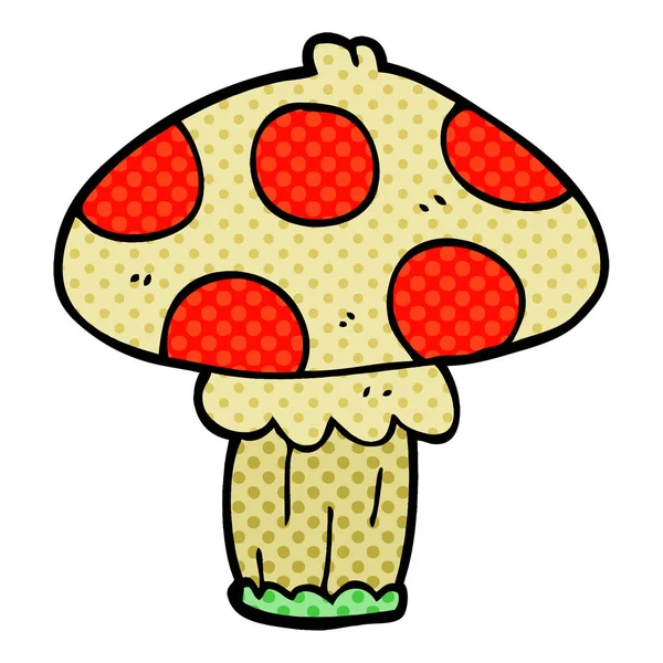 Caricatura Doodle Toadstool Vetor —  Vetores de Stock