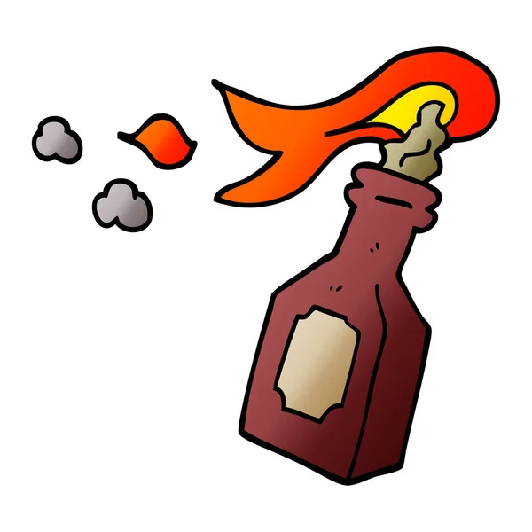 Coquetel Molotov Doodle Desenho Animado — Vetor de Stock