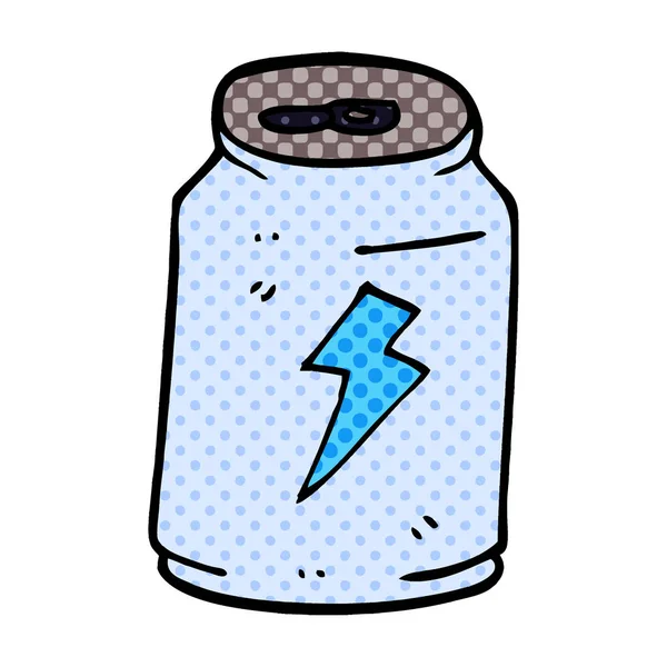 Cartoon Doodle Blikje Energiedrank — Stockvector