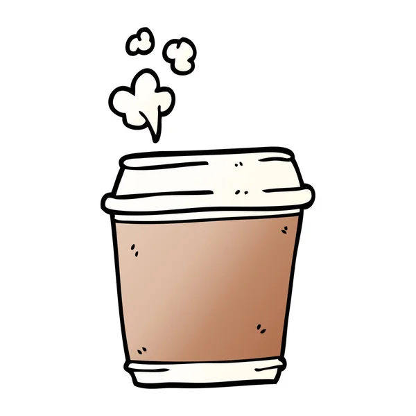 Γελοιογραφία Doodle Φλιτζάνι Καφέ — Διανυσματικό Αρχείο