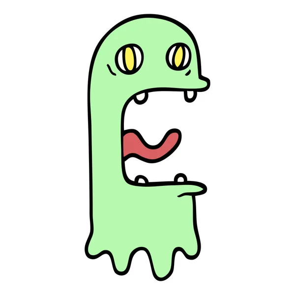 Hand Getrokken Doodle Stijl Cartoon Spooky Ghost — Stockvector