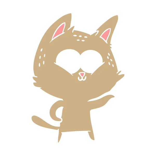 フラット カラー スタイル漫画猫 — ストックベクタ