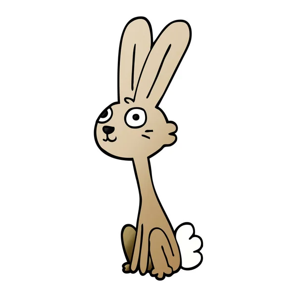 Dibujos Animados Doodle Conejo Sobre Fondo Blanco — Vector de stock