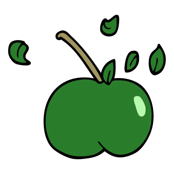 Cartoon Doodle Šťavnaté Jablko — Stockový vektor