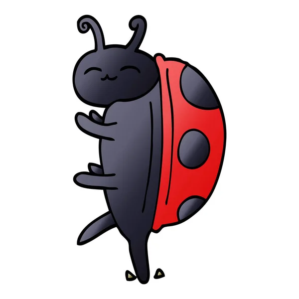 Schattige Cartoon Doodle Lieveheersbeestje — Stockvector