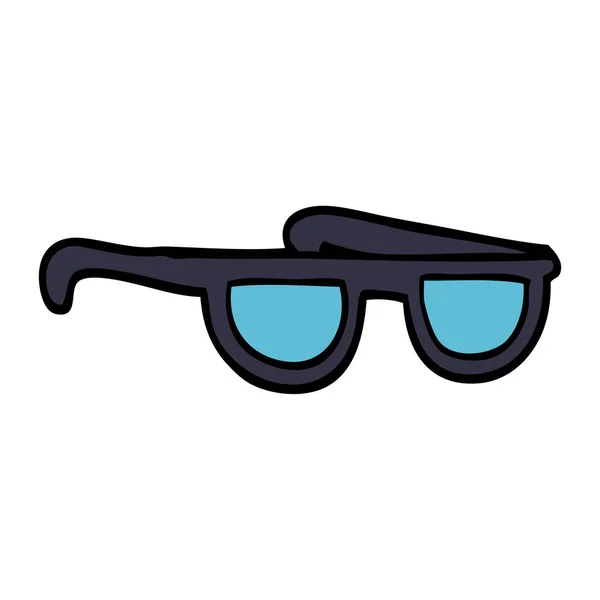 Flache Cartoon Doodle Sonnenbrille — Stockvektor