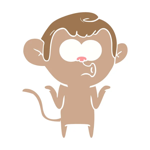 Επίπεδη Χρώμα Στυλ Καρτούν Συγχέεται Μαϊμού — Διανυσματικό Αρχείο