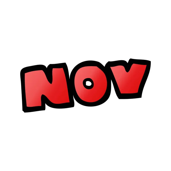 Dessin Animé Doodle Mois Novembre — Image vectorielle
