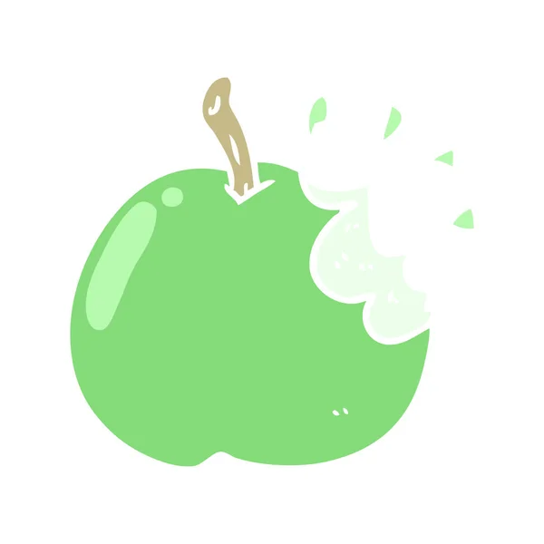Επίπεδη Χρώμα Στυλ Καρτούν Δαγκωμένο Μήλο — Διανυσματικό Αρχείο