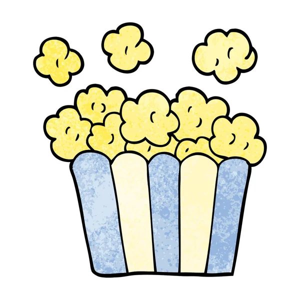 Cartoon Doodle Popcorn Bianco — Vettoriale Stock