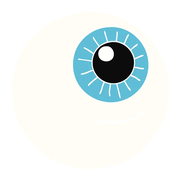 Flat Color Style Cartoon Eyeball — Stock Vector