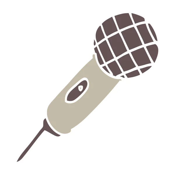 Plat Illustration Couleur Dessin Animé Microphone — Image vectorielle