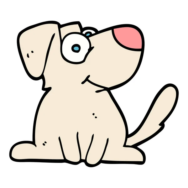 Χέρι Συρμένο Doodle Στυλ Καρτούν Ευτυχισμένος Σκύλος — Διανυσματικό Αρχείο