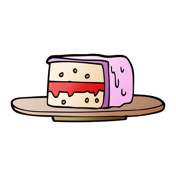 Fetta Cartoon Doodle Torta — Vettoriale Stock