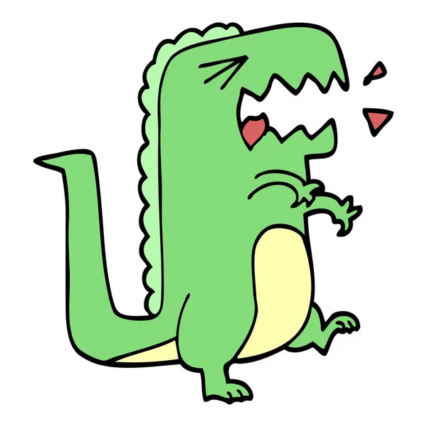 Cartoon Doodle Roaring Rex — Stock Vector