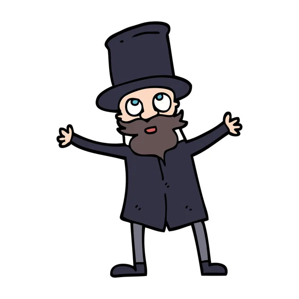 Hand Gezeichnet Doodle Stil Cartoon Viktorianischen Mann — Stockvektor