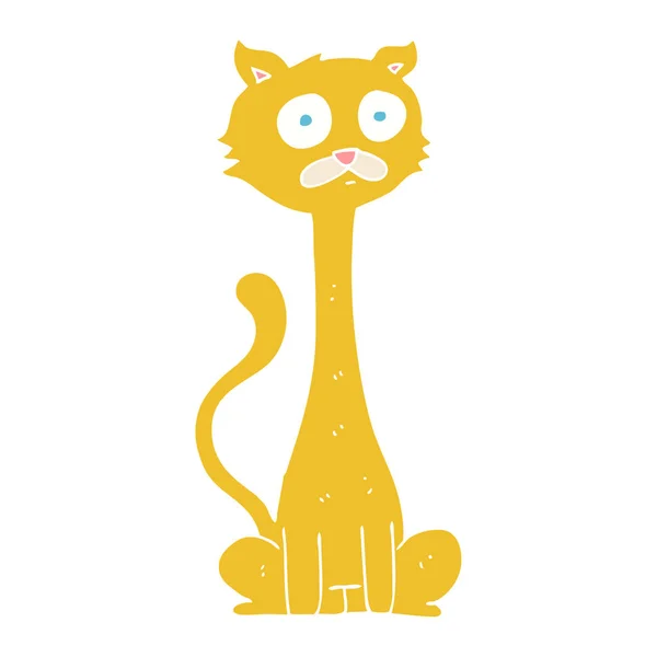 Flachfarbige Abbildung Der Katze — Stockvektor