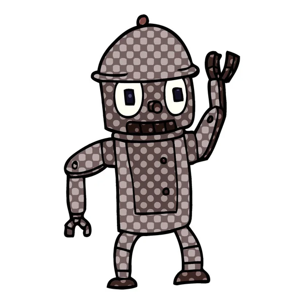 Kreskówka Macha Robot Doodle — Wektor stockowy