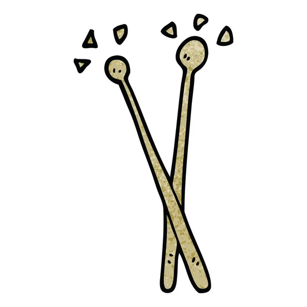 Cartoon Doodle Drum Sticks — Stockvektor