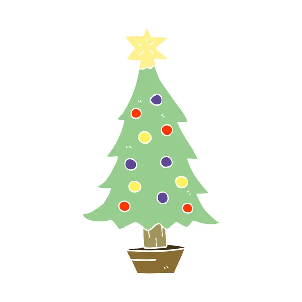 Dessin Animé Doodle Arbre Noël — Image vectorielle