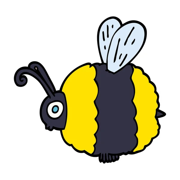Мультяшний Каракулі Бджоли Плоский Значок Ізольований Білому Тлі Вектор Ілюстрація — стоковий вектор