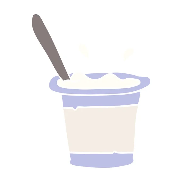 Flache Farbe Illustration Cartoon Joghurt — Stockvektor