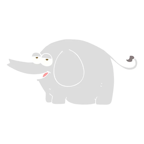 Ilustración Color Plano Elefante Chorreando Agua — Vector de stock