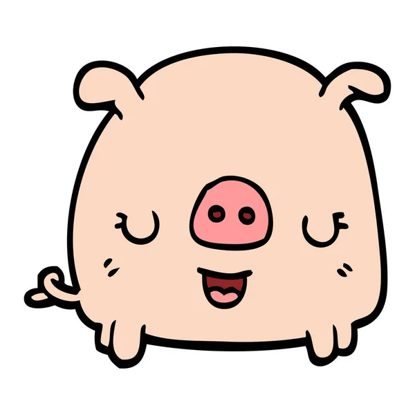 Mão Desenhado Doodle Estilo Cartoon Porco — Vetor de Stock