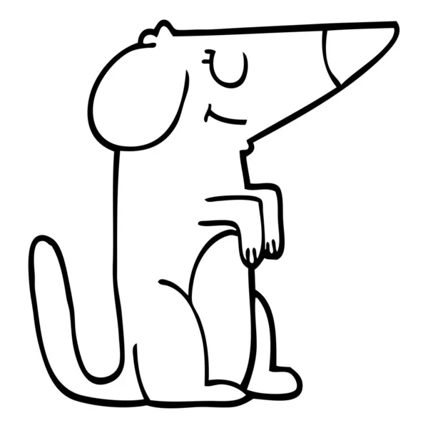 Линия Рисования Мультяшной Собаки — стоковый вектор