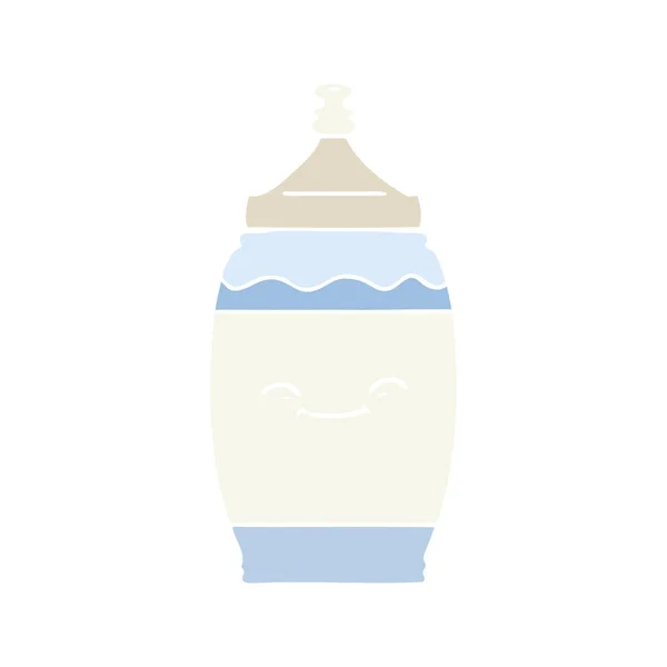扁平色风格卡通快乐水瓶 — 图库矢量图片
