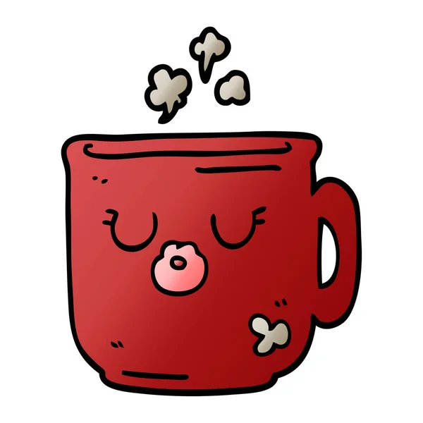 Dessin Animé Doodle Tasse Café Chaud — Image vectorielle