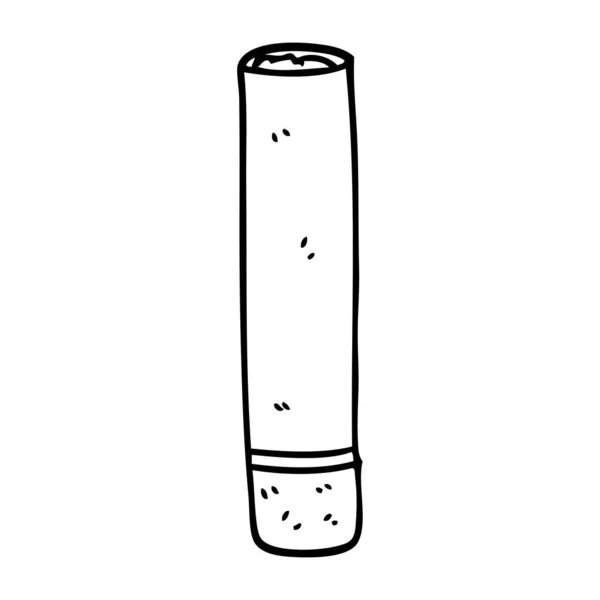 Línea Dibujo Dibujos Animados Tabaco Cigarrillo — Vector de stock