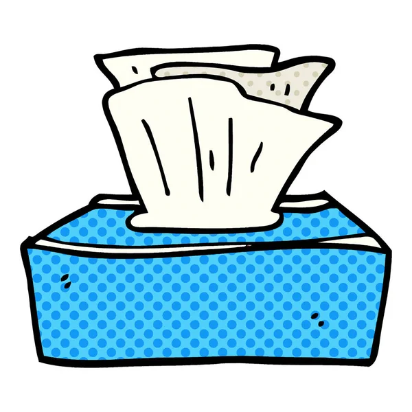 Cartoon Doodle Box Mit Taschentüchern — Stockvektor