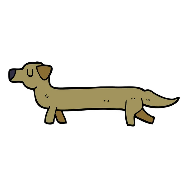 Γελοιογραφία Doodle Είδος Γερμανικού Κυνηγετικού Σκύλου Λευκό Φόντο — Διανυσματικό Αρχείο