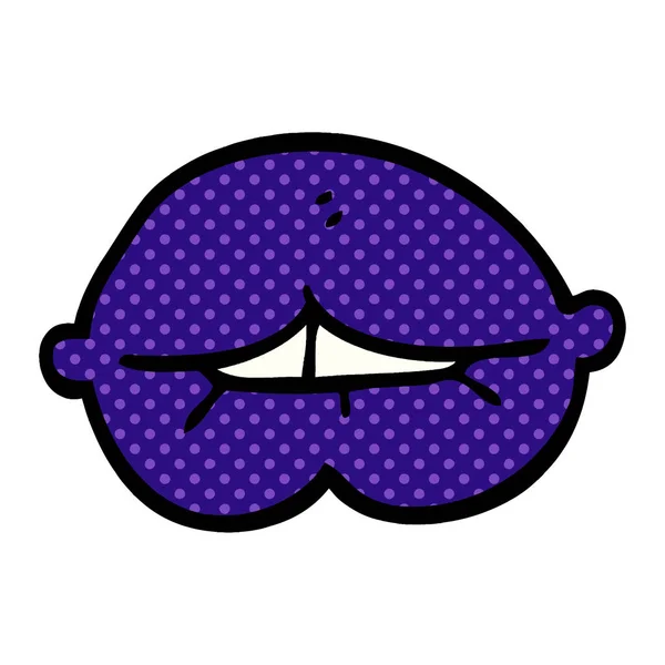 Cartoon Doodle Paarse Lippen — Stockvector