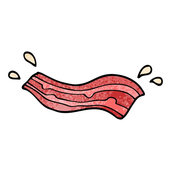 Bacon Doodle Desenhos Animados Branco — Vetor de Stock