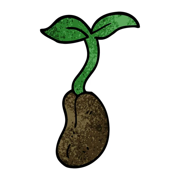 Doodle Desenho Animado Uma Planta Cultivada Sementes —  Vetores de Stock