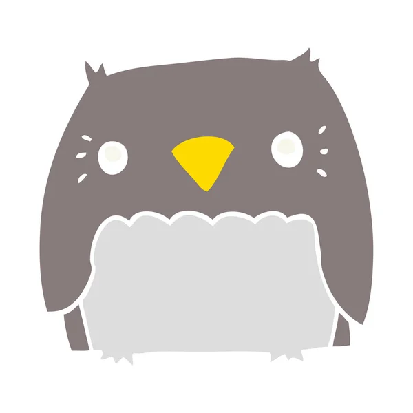 Mignon Style Plat Couleur Dessin Animé Hibou — Image vectorielle