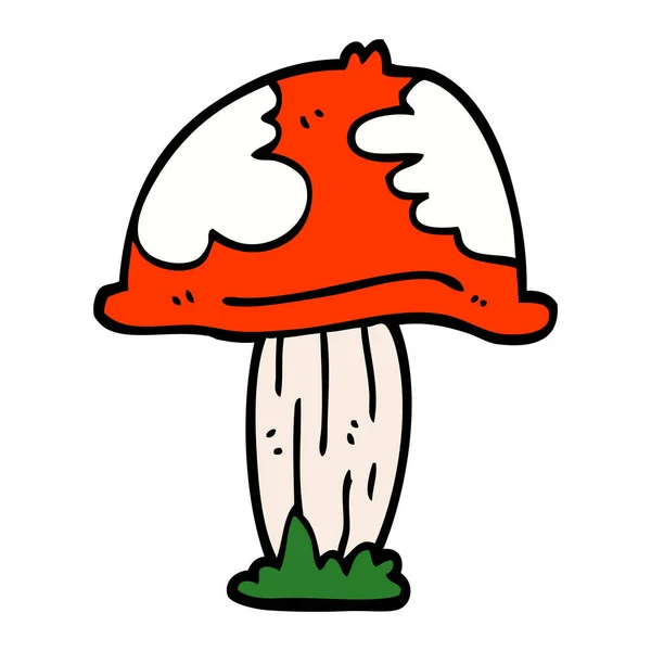 Cartoon Doodle Poisonous Toadstool — Stock Vector