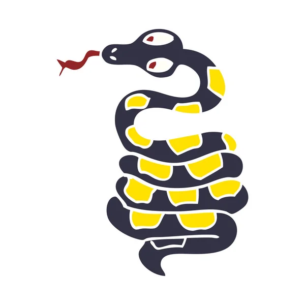 Cartone Animato Doodle Serpente Velenoso — Vettoriale Stock