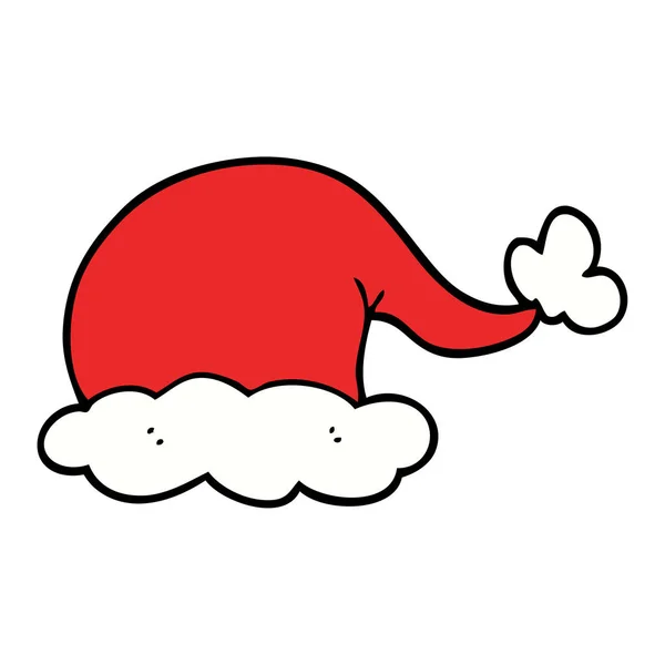 Cartone Animato Cappello Doodle Santa — Vettoriale Stock