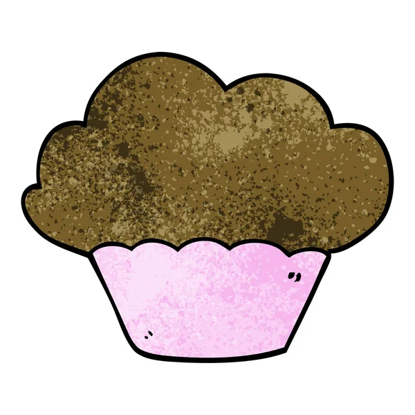 Flache Farbe Stil Cartoon Cupcake — Stockvektor