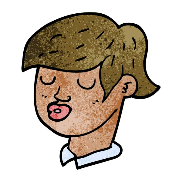 Cartoon Doodle Inhalt Gesicht — Stockvektor