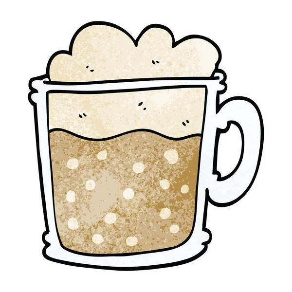 Desenho Animado Doodle Foamy Latte — Vetor de Stock