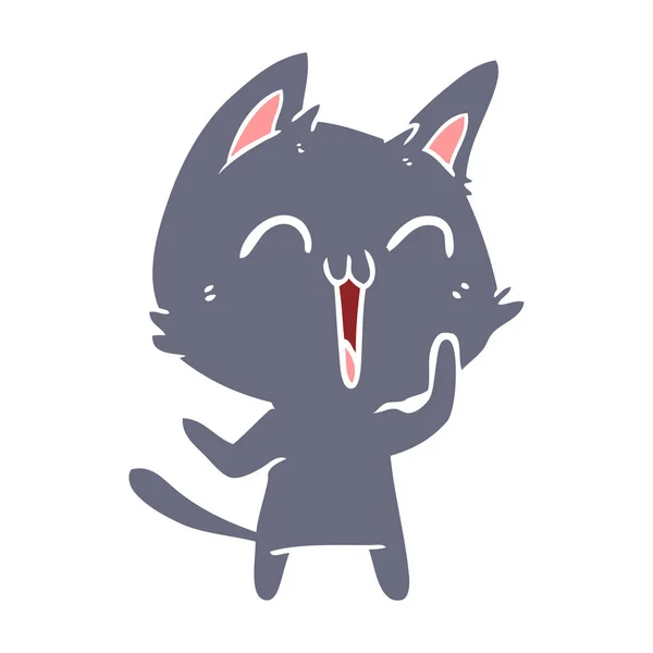 快乐平板彩色动画片猫 — 图库矢量图片