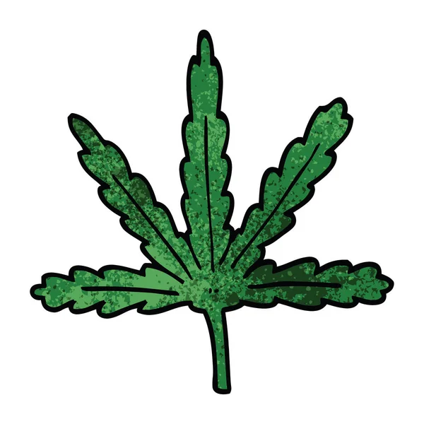 Karikatur Doodle Marihuana Blatt — Stockvektor