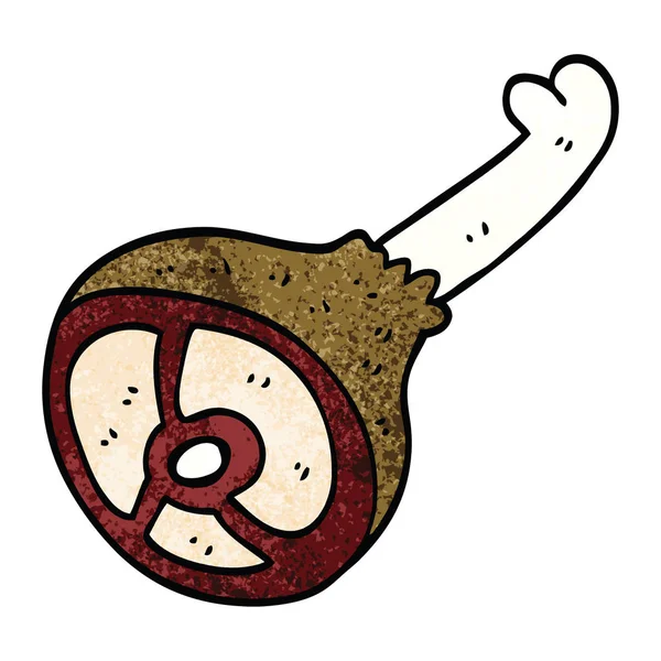 Cartoon Doodle Goed Gekookt Vlees — Stockvector