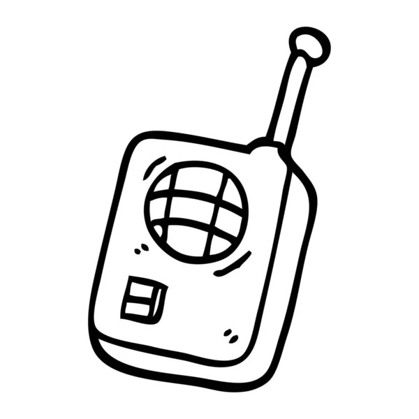 Lijntekening Cartoon Walkie Talkie — Stockvector