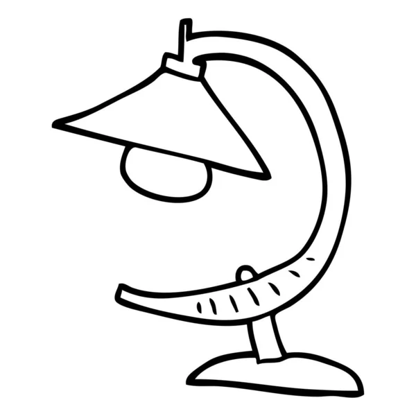 Line Drawing Cartoon Funky Lamp — Stock Vector